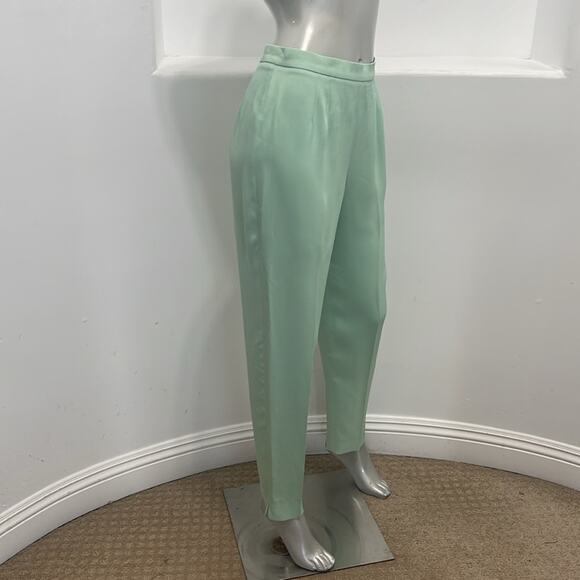 Cheap And Chic By Moschino Women High  Waist Slim Leg Ankle Pants Green Size 8 - Picture 4 of 11